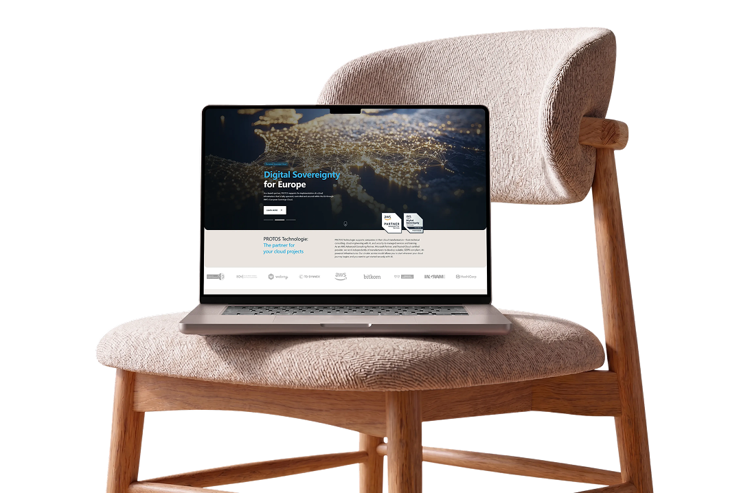 Protos Website auf Laptop